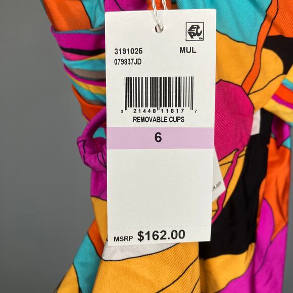 NWT TRINA TURK Gemini Plunge One Piece Floral Bright Color 6 - Picture 5 of 6